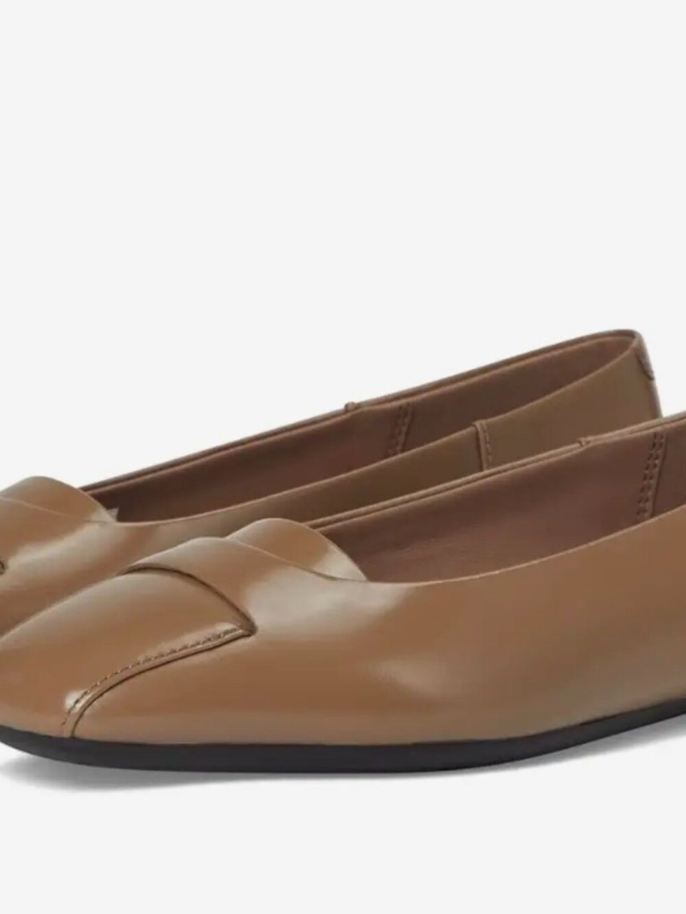 Ecco Margot Origami Ballerina Ballet Flat Taupe Patent Leather Women's Size 41
